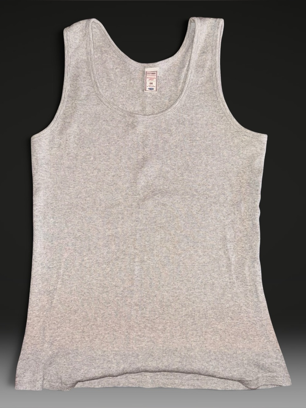 Vintage Y2K Old Navy Women's Plus Size 1X Heather Grey Ribbed Tank Top